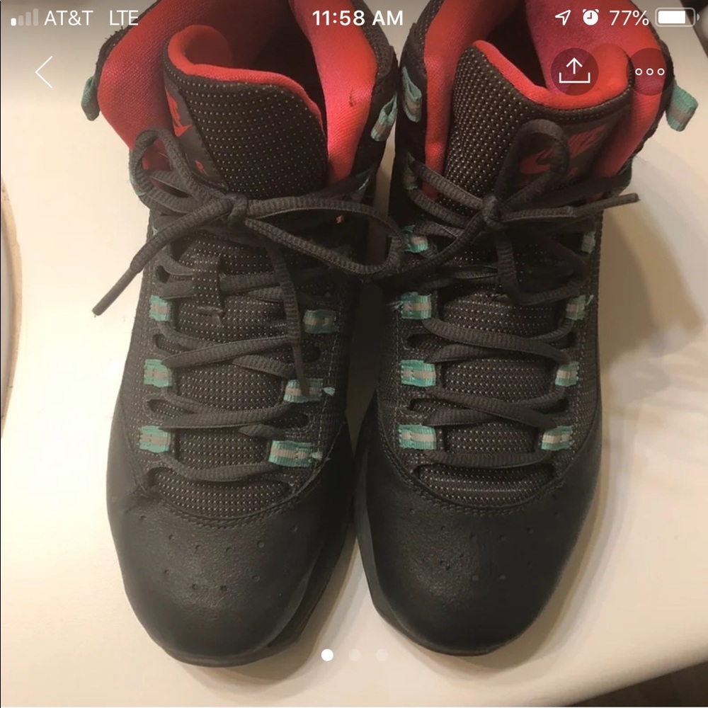 Pink and teal nikes